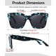 thumbnail image 5 of Gafas de Sol FEISEDY Vintage Cuadradas Sobredimensionadas para Mujer B2486, 5 of 7
