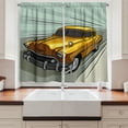 thumbnail image 2 of Ambesonne Cars Kitchen Curtains, Yellow Vehicle Speeding, 55"x39", Reseda Green Yellow Grey, 2 of 3
