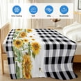 thumbnail image 4 of Sunflower Cooling Blanket,Lightweight Breathable Summer Throw Blanket with Double Sided Cold Effect,Black White Buffalo Plaid Check Country Bee Picnic Blankets Bed Sheet for Hot Sleepers 60"x80", 4 of 8