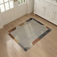thumbnail image 3 of ODIKA 3'x5' Washable Accent Rug Pet Friendly, Non-Shedding Mat Spotted Abstract Inspired Tricolor Mosaic Patchwork Bordered for Bedside, Nursery Room, 3 of 7