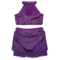 thumbnail image 3 of Women and Girls Sleeveless Crop Tops with Tassel Skirt Set for Latin Jazz Ballet Dancewear, 3 of 10