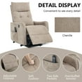 thumbnail image 4 of Resenkos Power Lift Recliner Chair, Single Motor Massage & Heat, USB Port, 155° Recline, Chenille Fabric, khaki, 4 of 16