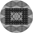 thumbnail image 1 of Ahgly Company Indoor Round Patterned Dark Gray Area Rugs, 6' Round, 1 of 6