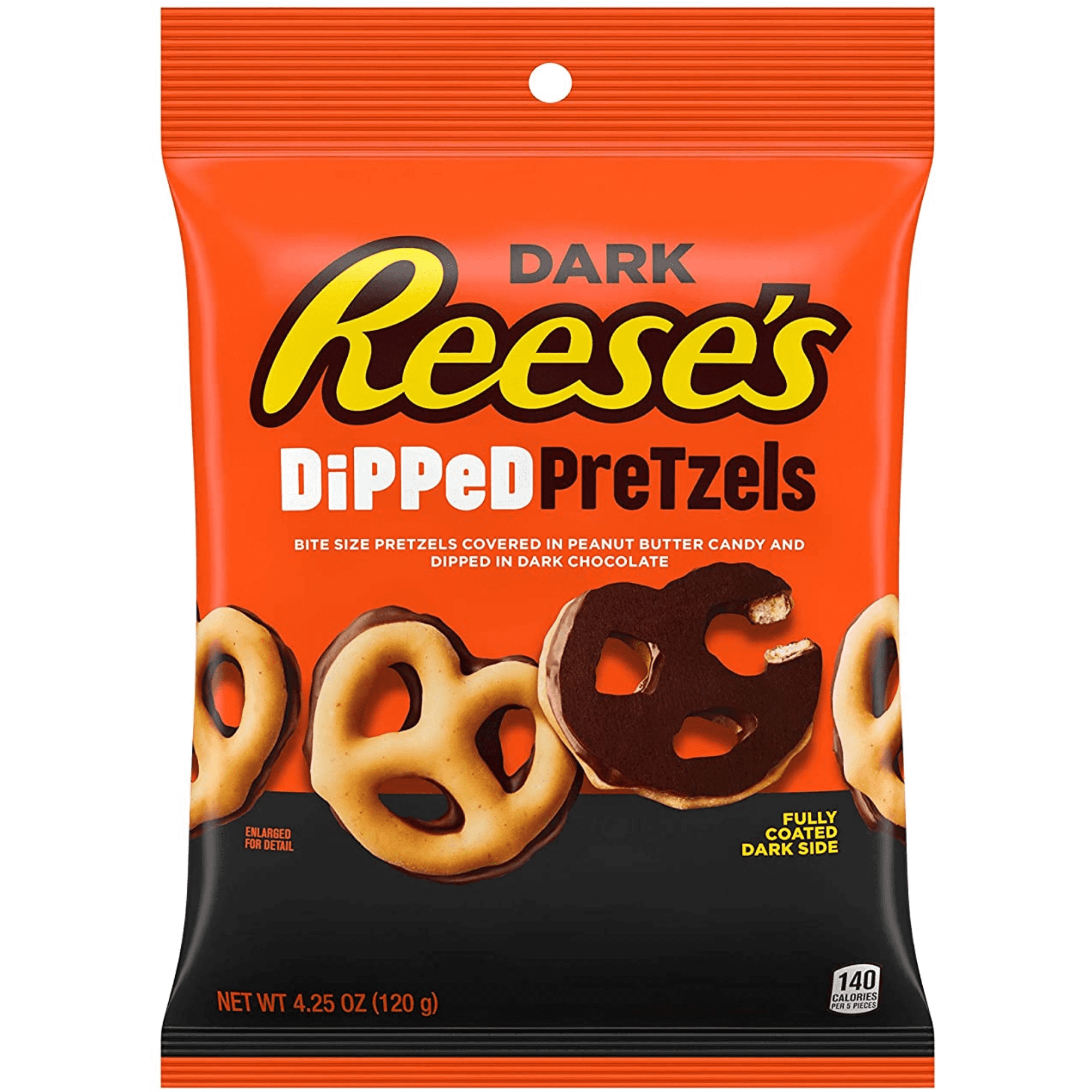 REESE'S DIPPED PRETZELS Dark Chocolate Peanut Butter Snack, 4.25 oz.,( Singles)