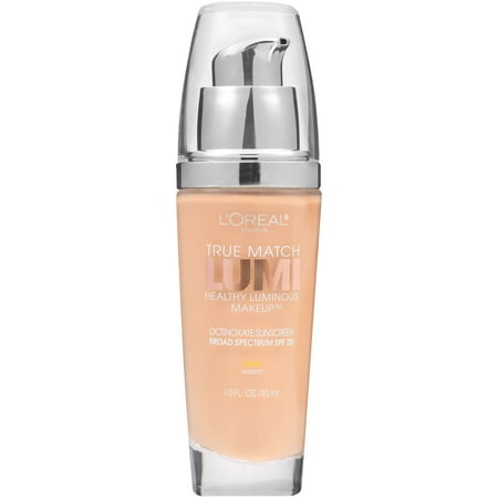 L'Oreal Paris True Match Lumi Healthy Luminous Makeup Medium Coverage, W3 Nude Beige, 1 fl. oz.