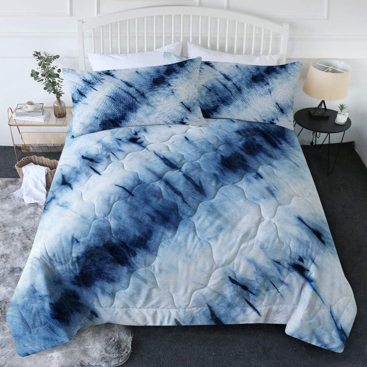 Indigo Tie Dye Comforter Set Retro Tie 