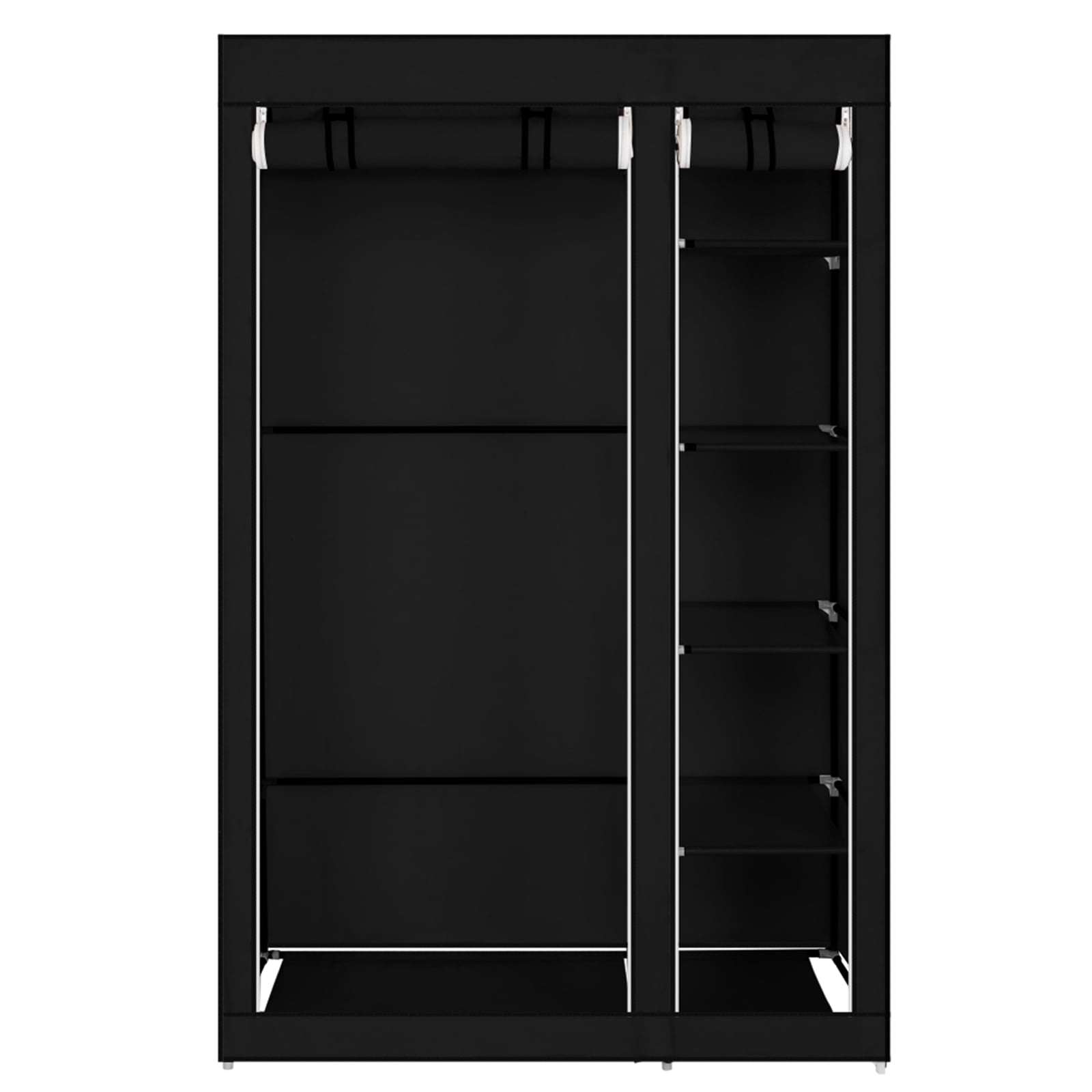 67" Portable Clothes Closet Wardrobe with Non-woven Fabric and Hanging Rod Quick and Easy to Assemble, Black