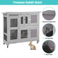thumbnail image 3 of BUTINGLALE 47" Two Story Rabbit Hutch with Wheels, Indoor Outdoor Bunny Cage Guinea Pig Cage, 2 Deep No Leak Trays Included, Gray, 3 of 7