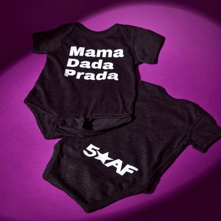

5 Star AF | Baby Onesies | Spun Cotton Polyester | 6 and 12 Mos | Black
