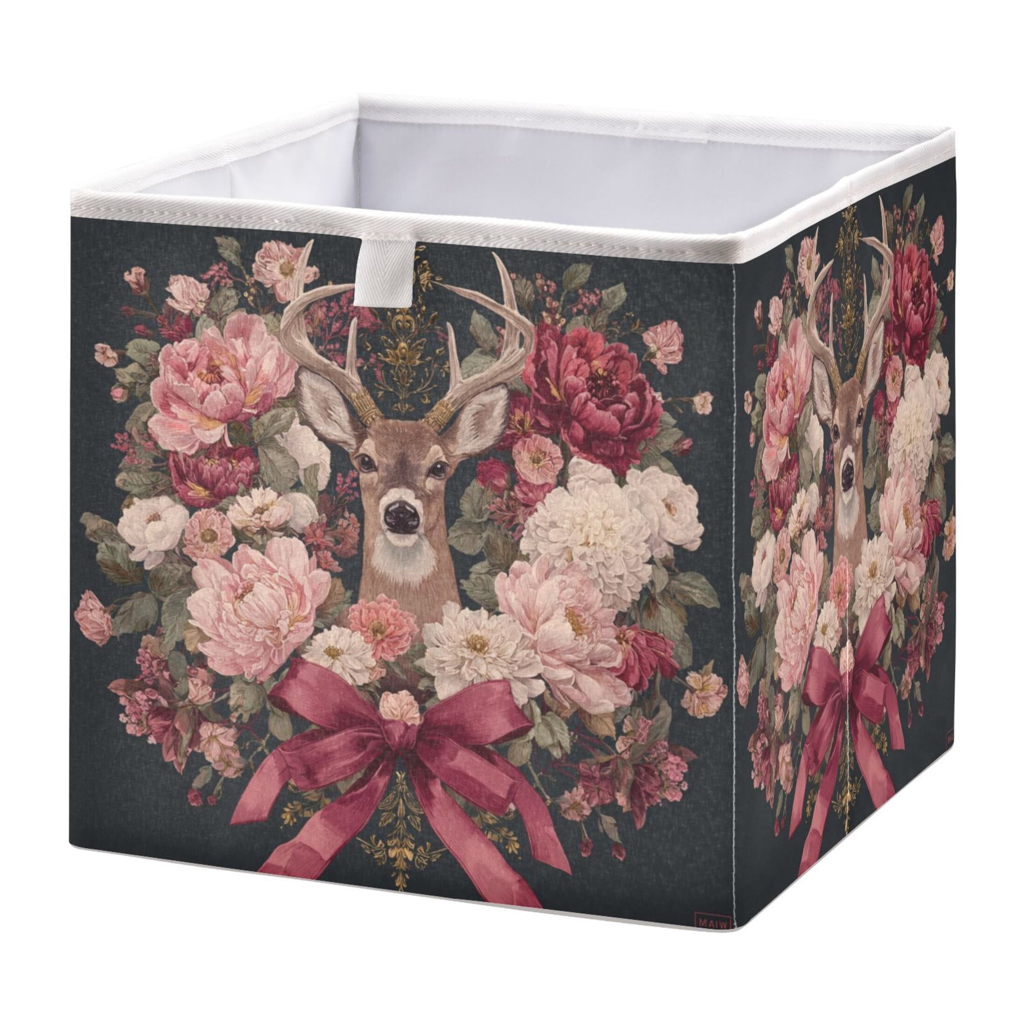Foldable Fabric Storage Bin Home Cubes Clothing Organizer Bins Large Collapsible Box Basket for Home Organizer Beautiful and Detailed Deer