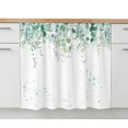 thumbnail image 2 of Teal Botanical Sink Skirt 11"Wx13"L,Dustproof Under Sink Curtain with Self Adhesive Tape,Spring Weeping Eucalyptus Leaves Cabinet Curtain Cover for Bathroom Vanity,RV,Kitchen Cabinet Storage Shelf, 2 of 9