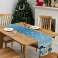 thumbnail image 4 of Blue Snowman Christmas Dresser Scarf Farmhouse, Dining Table Decorations for Wedding/Parties, Xmas Gifts Wreath Snowflake Table Runner 72 Inches Long for Kitchen Dining, 13 x 72 In, 4 of 9
