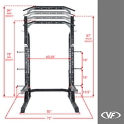 Valor Fitness Half Rack Squat Machine – 5 Position Multi-Grip Pull Up Station - Adjustable Height, Plate & Bar Storage, and Resistance Band Pegs – Max 1000 lbs – Power Rack Equipment -BD-58