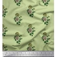 thumbnail image 1 of Soimoi Moss Georgette Fabric Leaves & Floral Block Print Fabric by Yard 42 Inch Wide, 1 of 3