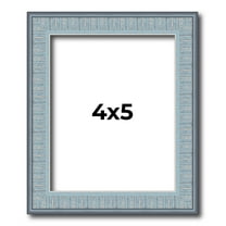 4x5 Frame Blue Scuffed Farm Board Solid Wood Picture Frame Width 0.75 Inches | Interior Depth 0.5