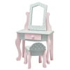 Olivia's Little World - Polka Dots Princess 18 Inch Doll Vanity Table and Stool Set, Grey