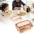 thumbnail image 2 of Student Worker Microwave Heated Lunch Detachable Partition Silicone Sealed Lunch Self Contained Tableware Portable Lunch, 2 of 6