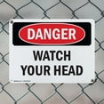 thumbnail image 5 of (2 Pack) Watch Your Head OSHA Danger Sign 14 Inch X 10 Inch Plastic Sign, Weather Resistant, UV Protected for Workplace, Business, and Construction Site, Made in the USA, 5 of 8