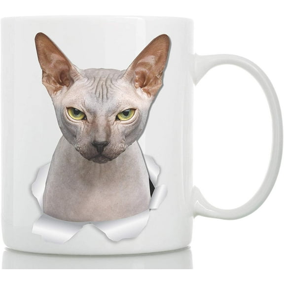 Grumpy Sphynx Cat Mug - Canadian Sphynx Cat Ceramic Coffee Mug - Perfect Sphynx Cat Gifts - Funny Sphynx Cat Coffee Mug for Cat Lovers (11oz)