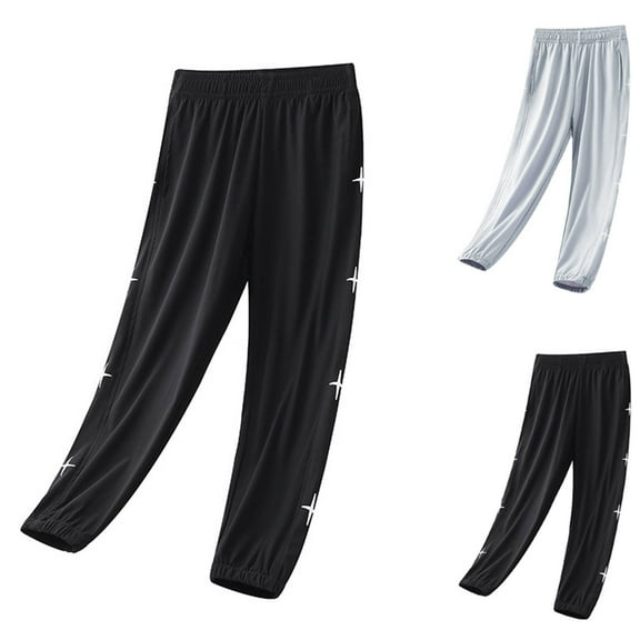 uublik School Uniforms for Boys Girls Pants Size 6-16 Casual Basic Lounge Jogger Pants Elastic Waist Jogger Sport Workout Trousers Black