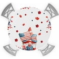 thumbnail image 5 of Round Table Cover 36"-44", Waterproof Reusable Table Cloth Round Fitted Vinyl Tablecloth with Elastic Edged for Outdoor Party,Independence Day American Flag Gnome Flowers Table Cover, 5 of 6