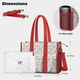 thumbnail image 5 of Teacher Tote Bag,Beige Baseballs with Hearts Pattern Teacher Utility Tote Bag,Large Work Tote Bags for Women with Multiple Pockets,Top Zipper Closure,13.8x10.6x6.7 Inch, 5 of 5