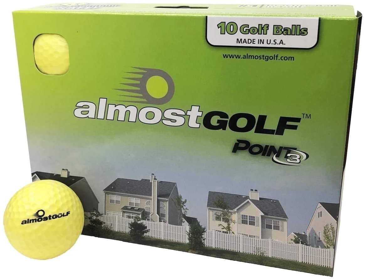 AlmostGolf Practice Golf Balls, 10 Balls - Yellow