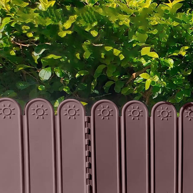 HCBY Garden Fence, Multi-shape Combinable Border, Weatherproof Resin Structure, Angle Adjustable Lawn Edging for Outdoor Garden Landscape Partition