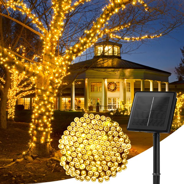 Cadena de luces solares Minetom, 72 m, 200 LED, 8 modos, resistentes al agua
