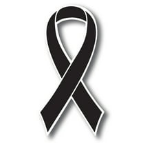 Magnet Me Up Support Melanoma Cancer Awareness Black Ribbon Magnet Decal, 3.5x7 In, Vinyl Automotive Magnet