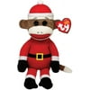 Ty Beanie Babies Sock Monkey (Santa) Plush