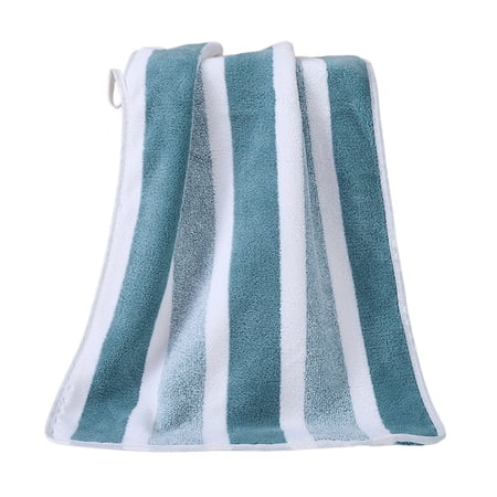 Kyusrd Corals Fleece Towel With Large Strips and Absorbent Edges for Men and Women To Wash Their Faces Take A Bath Dry Their Hair and Wipe Their Hair