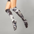 thumbnail image 4 of Nurse Mates Women's Mild Compression Socks, Wide Calf - Grey White Tie, 4 of 4