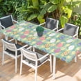 thumbnail image 2 of Easter Bunny Table Cloths for 8 Foot Rectangle Tables, Colorful Eggs Spring Leaves Daisy Yellow Green Check Patio Waterproof Elastic Fitted Tablecloths, Washable Rectangular Table Cover for Camping, 2 of 8