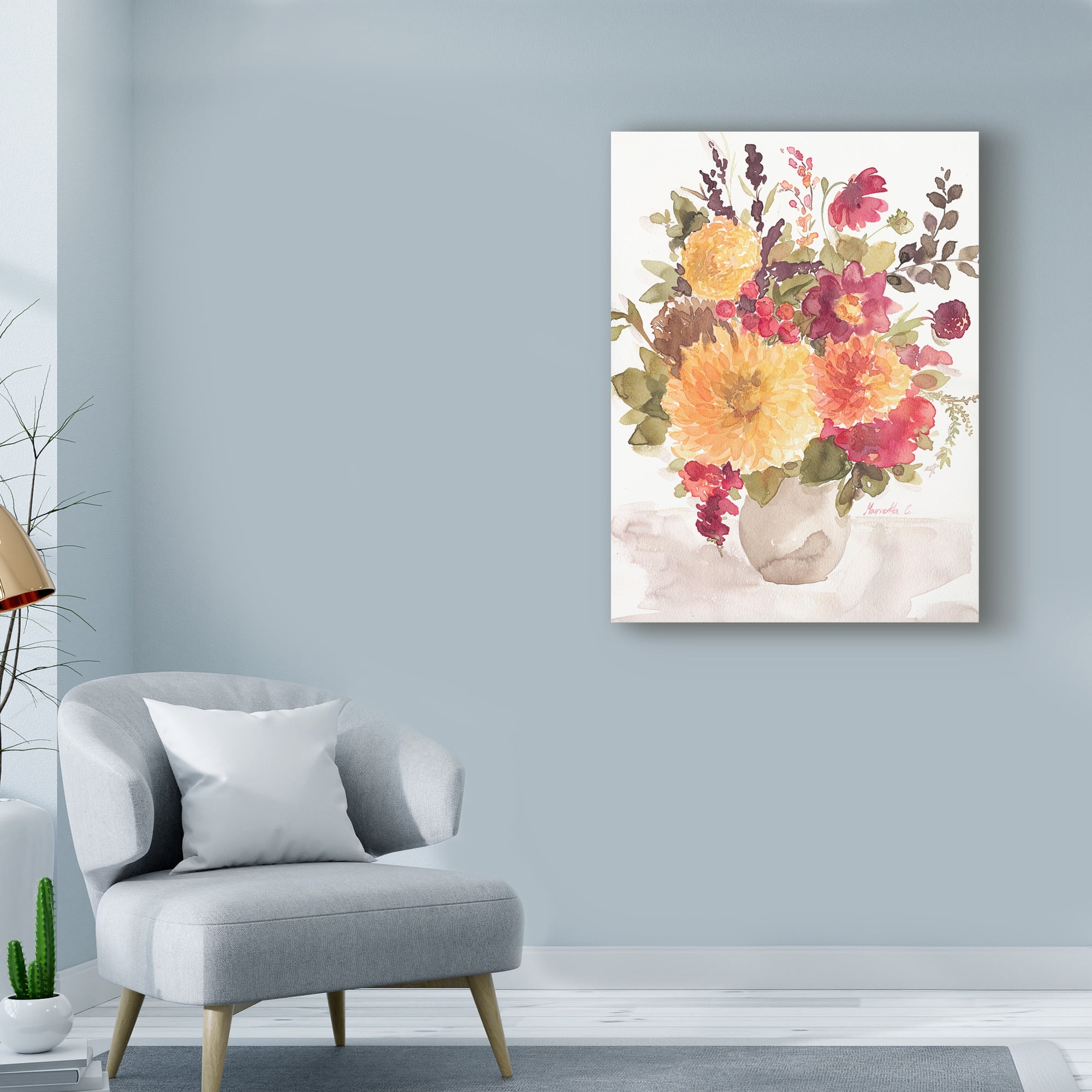 Trademark Fine Art 'Delicate Flowers 2' Canvas Art by Marietta Cohen Art And Design