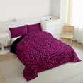 thumbnail image 3 of Manfei Deepblue Leopard Print Bedding Comforter Set,Pink Black Twin Comforter Sets,Kids Cheetah Pattern Bedding Set For Children,Microfiber Bedroom Decor Reversible,2 Pieces, 3 of 8