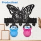 thumbnail image 4 of Gancho de madera con forma de mariposa para llaves, perchero para pared, 30 x 19 cm, color negro, con 5 ganchos de aleación., 4 of 9
