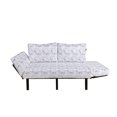 thumbnail image 2 of Snail Futon Couch, Soft Toned Seashell Marine Life Oyster Mollusk Underwater Ocean Nautical Themed, Daybed with Metal Frame Upholstered Sofa for Living Dorm, Loveseat, Indigo and White, by Ambesonne, 2 of 4