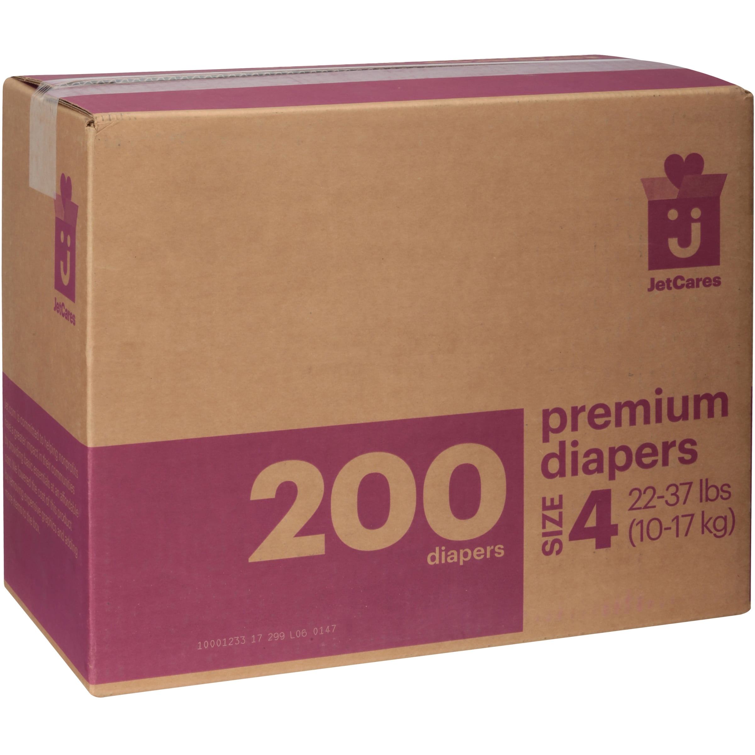 Jetcares Diapers, One Month Supply, Size 4, 200ct