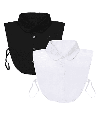 2x Cotton Detachable Lapel Shirt Fake Collar Half False Collar Blouse Neckwear 