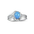 thumbnail image 1 of RYLOS Rings for Women Sterling Silver Swirl Z Ring 7X5MM Oval Gemstone &  Diamond Rings December Tourquoise Jewelry Size 5, 1 of 7