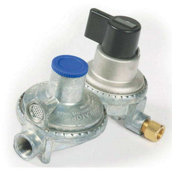 Camco 59005 RV Double Stage Propane Auto Changeover Regulator, Each