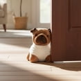 thumbnail image 2 of Decorative Pug Door Stopper, 2.3 lb Weighted, Brown/Ecru, 2 of 9
