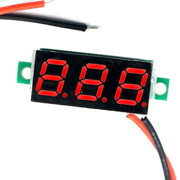 (5 Pack) JacobsParts DC 2.4-30V 2-Wire Voltmeter 3-Digit LED Display Panel Volt Meter Digital Voltage Tester (Red)