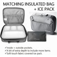 thumbnail image 4 of Bento-Box with Lunch Bag and Ice Pack Set. Containers for Kids Adults Boys Girls Snacks and Lunches. 4 Compartments, Leakproof Portion Container Boxes Insulated Bags for School, Grey, 4 of 5