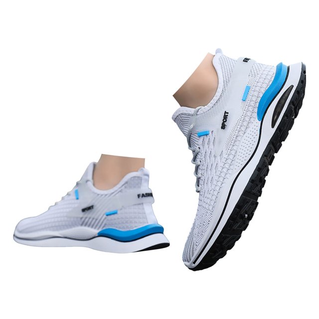 IUJSOY Chaussures de Marche pour Hommes à Enfiler Espadrilles Mode à Lacets Coussin d'Air en Maille Chaussures de Course