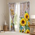 thumbnail image 3 of Manfei Rustic Sunflower Curtains Pack of 2 (42x84 Each),Old Barn Door Curtains Blackout,Country Farmhouse Lodge Bedroom Curtains For Men Women,Ultra Soft Home Decor, 3 of 6