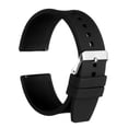 thumbnail image 1 of Correa de reloj de silicona Uxcell de 26 mm con liberación rápida, correa flexible de goma suave con hebilla de acero inoxidable plateada, banda de reemplazo para hombres y mujeres, negra, 1 of 7