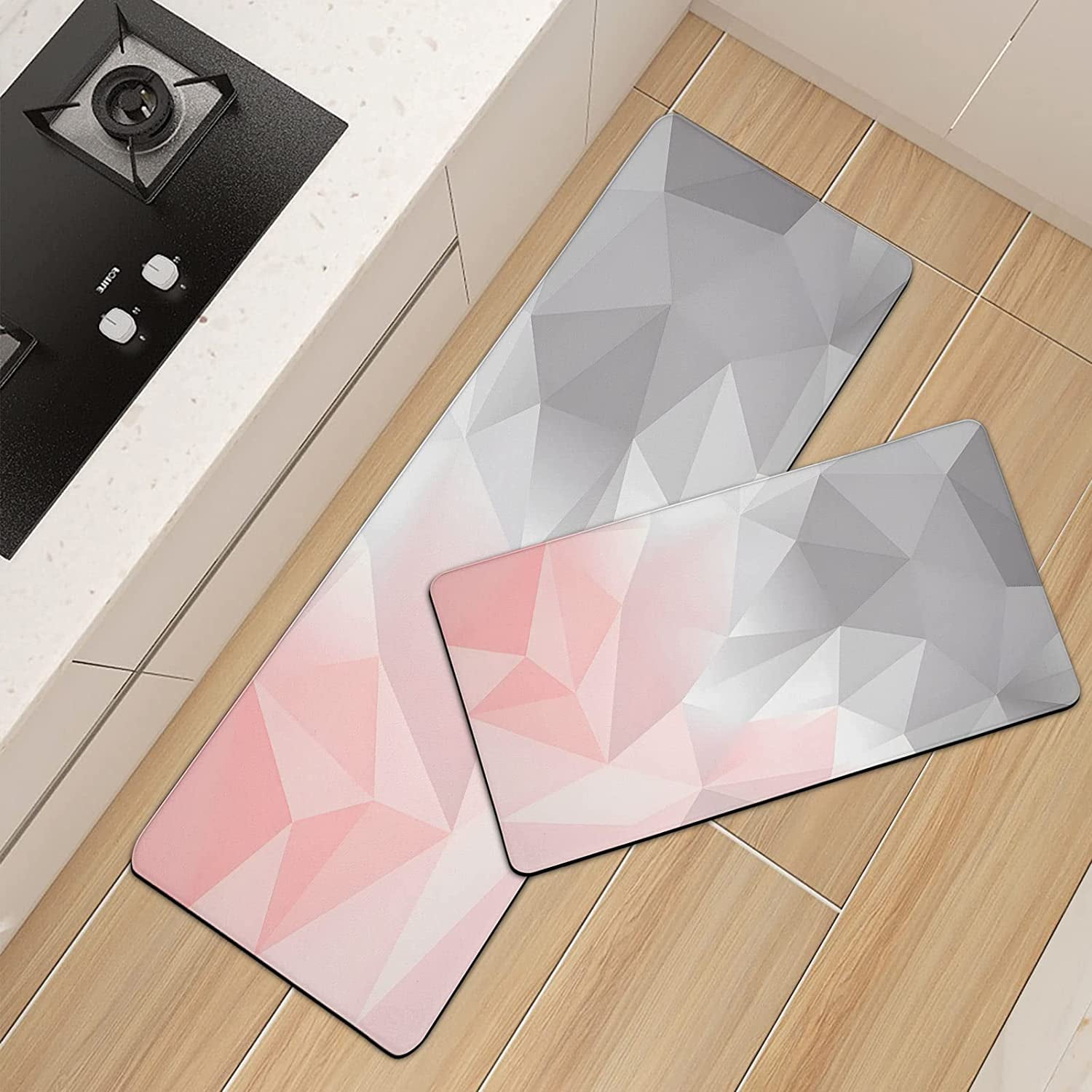 Soft Anti-fatigue Comfort Running Mat Floor Mat Kitchen 1À Mats and Mats Mat  Set соlo Pink, Redqr 