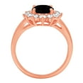 thumbnail image 2 of 2.72 ct Oval Cut Natural Onyx with Simulated Diamond Halo Accents 18K Rose Gold Womens Engagement Ring, 2 of 4